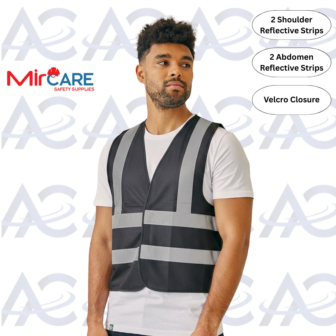 No Pocket VELCRO Safety Vest - Black
