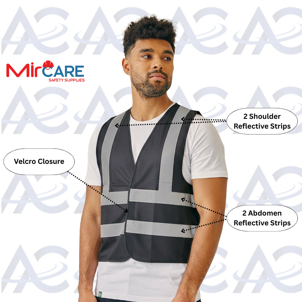 No Pocket VELCRO Safety Vest - Black