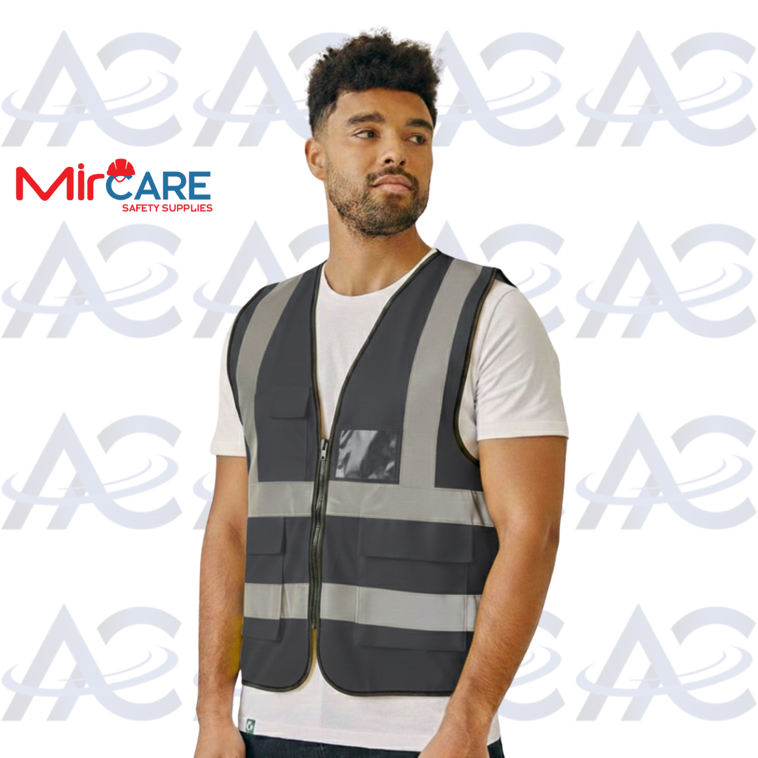 3 Pocket + ID Safety Vest - Black
