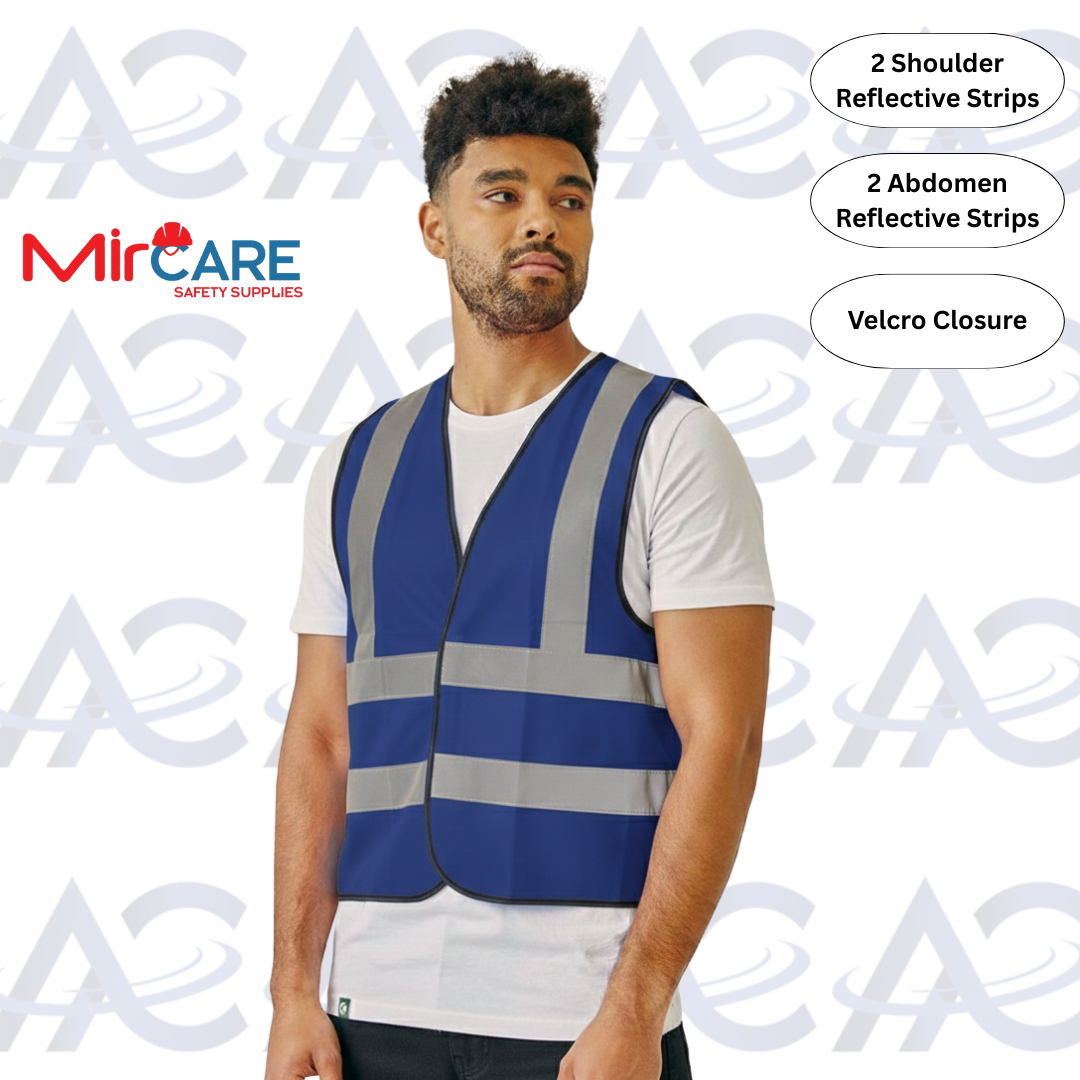 No Pocket VELCRO Safety Vest - Blue
