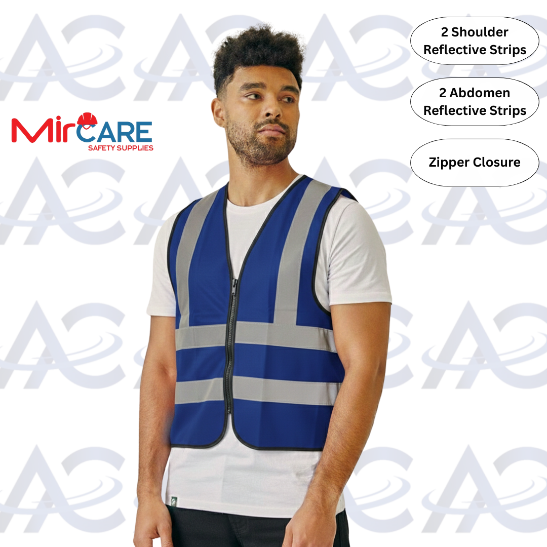 No Pocket ZIPPER Safety Vest - Blue
