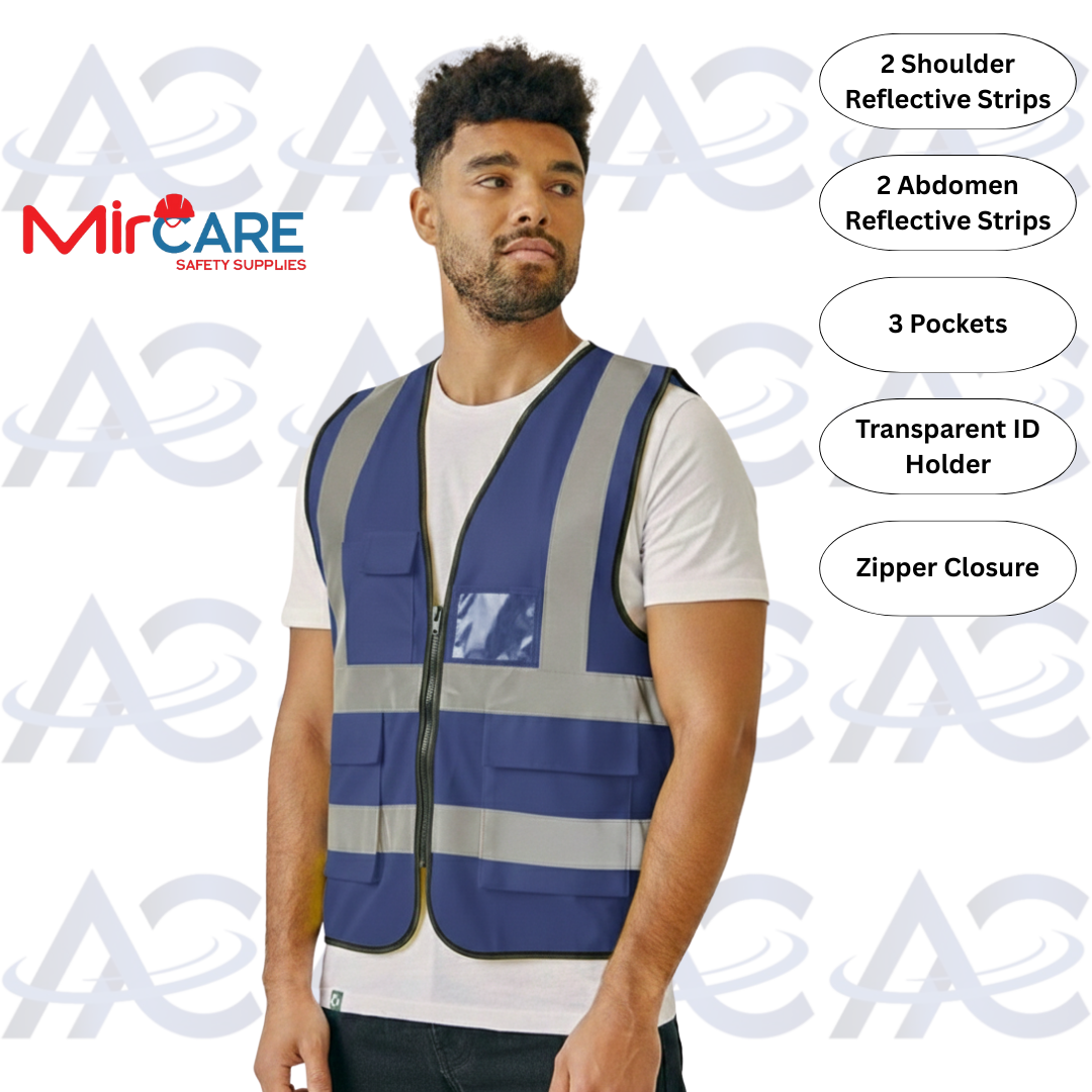 3 Pocket + ID Safety Vest - Blue
