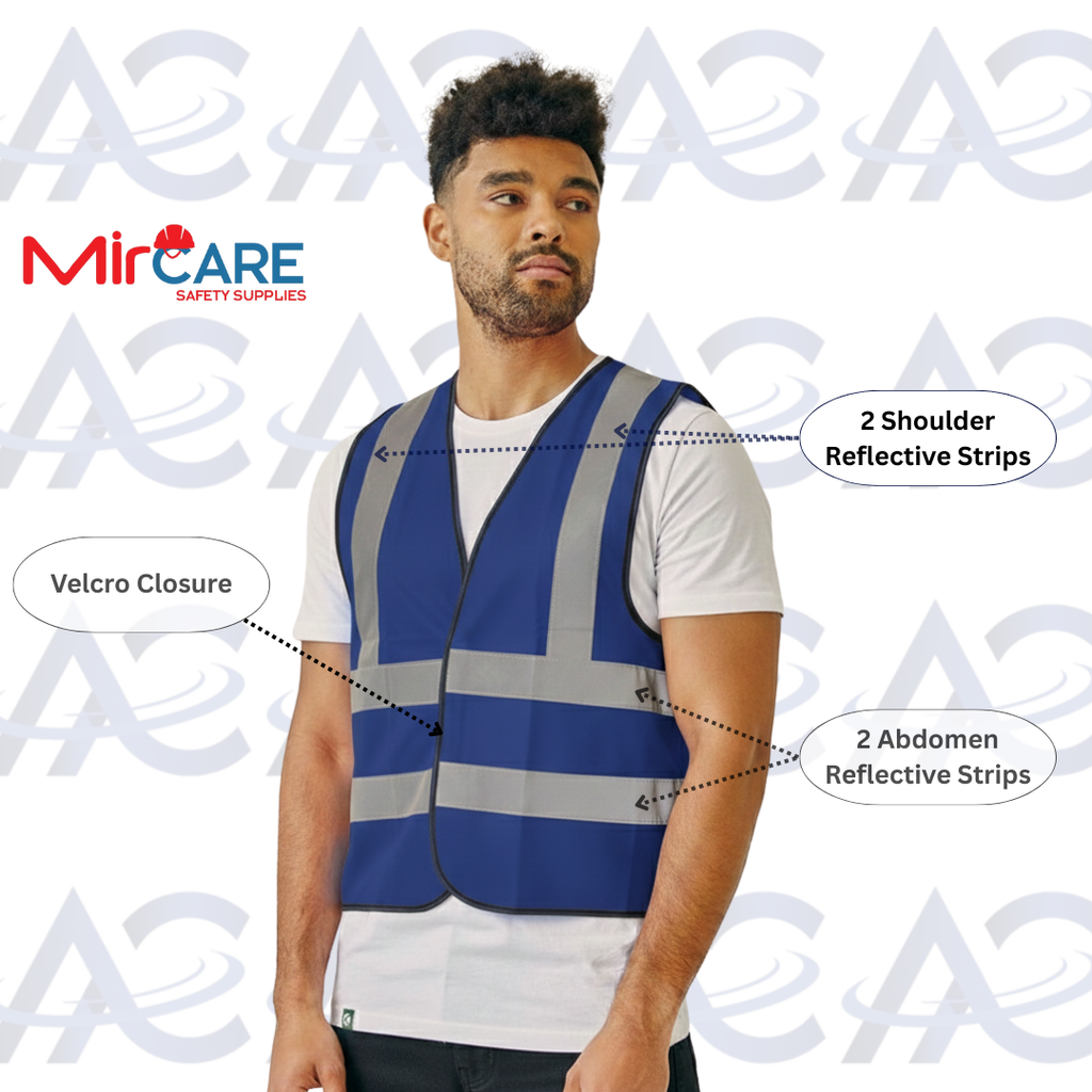 No Pocket VELCRO Safety Vest - Blue