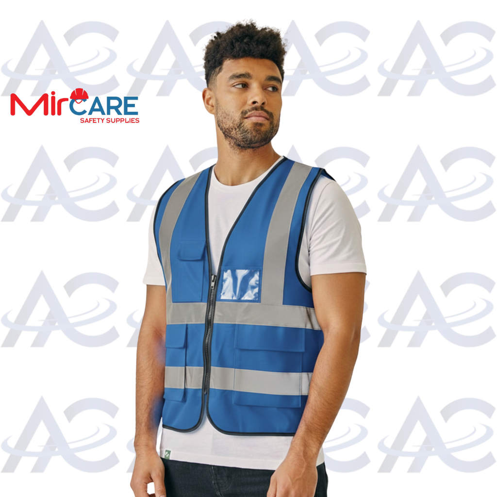 2 Pocket + ID Safety Vest - Blue