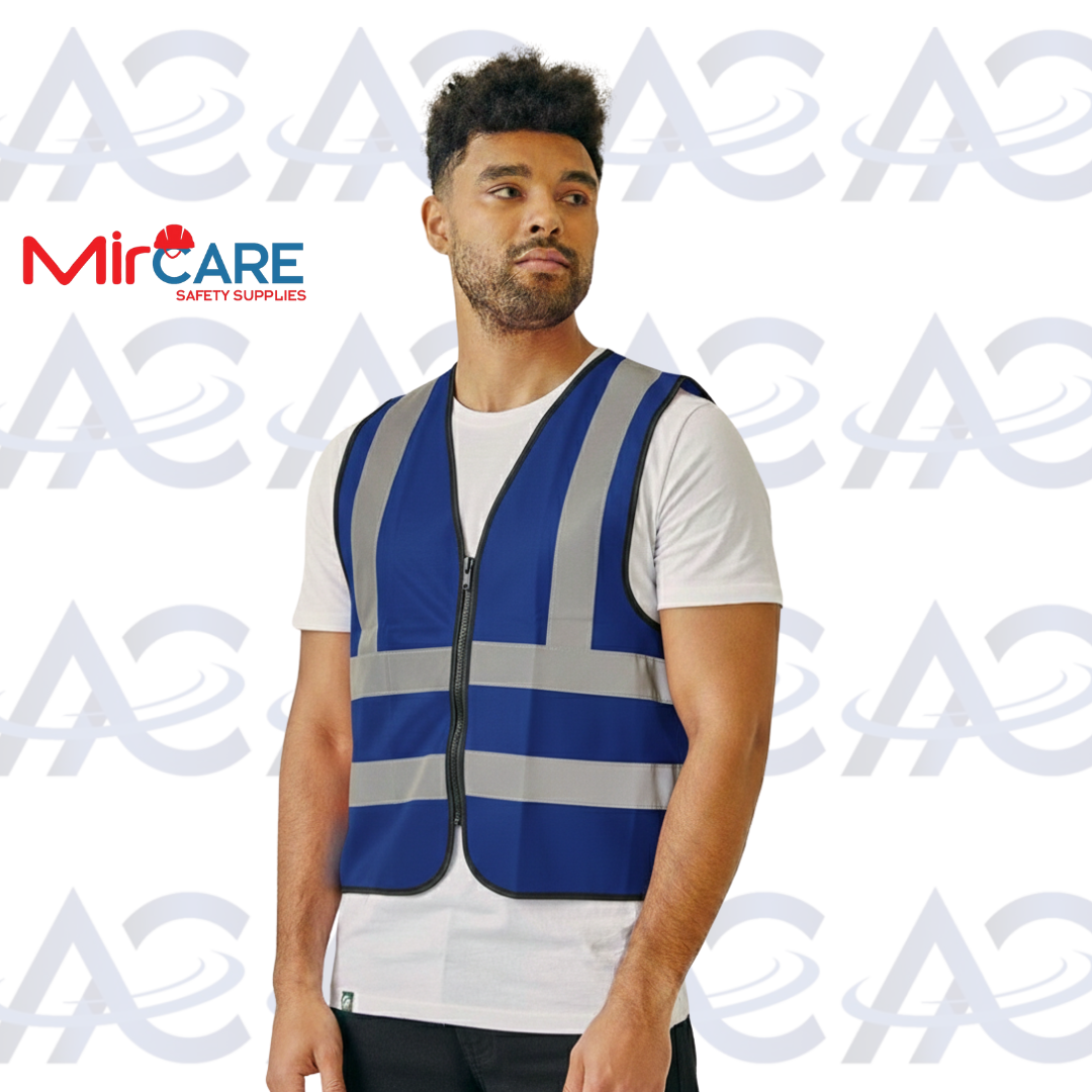 No Pocket ZIPPER Safety Vest - Blue