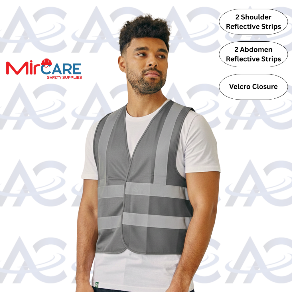 No Pocket VELCRO Safety Vest - Gray