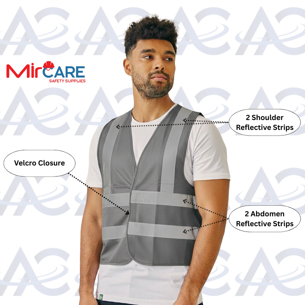 No Pocket VELCRO Safety Vest - Gray