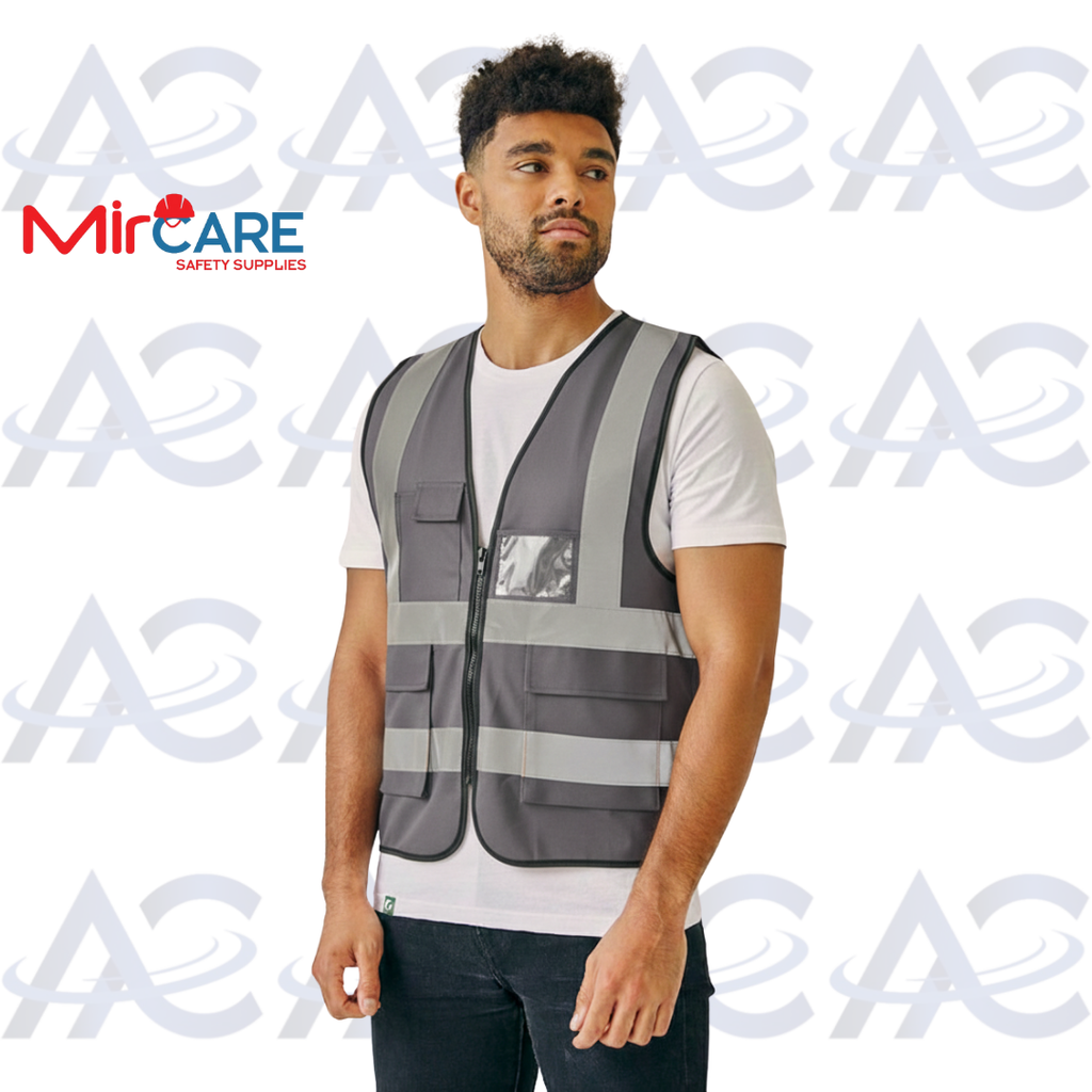 3 Pocket + ID Safety Vest - Gray