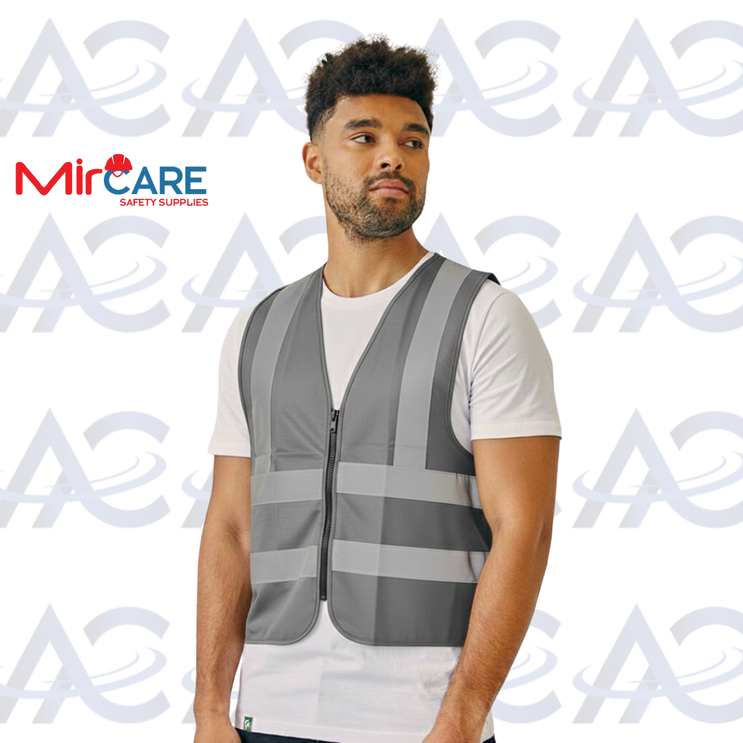 No Pocket ZIPPER Safety Vest - Gray