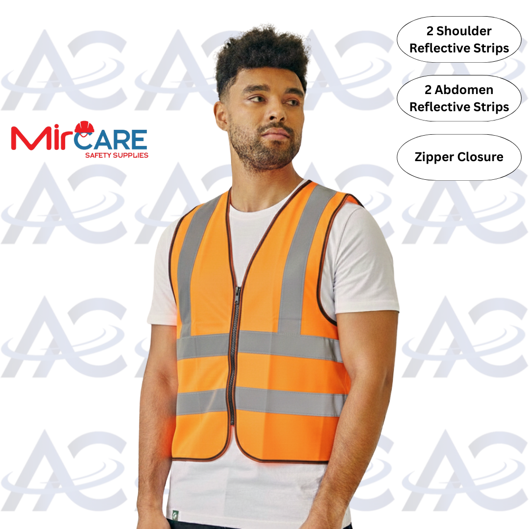 No Pocket ZIPPER Safety Vest - Orange