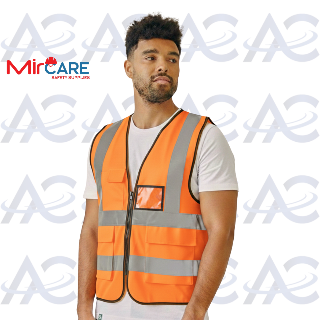 3 Pocket + ID Safety Vest - Orange