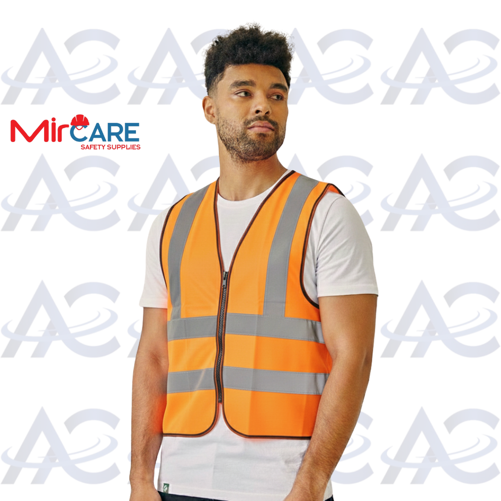 No Pocket ZIPPER Safety Vest - Orange