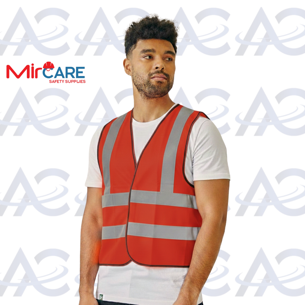 No Pocket VELCRO Safety Vest - Red