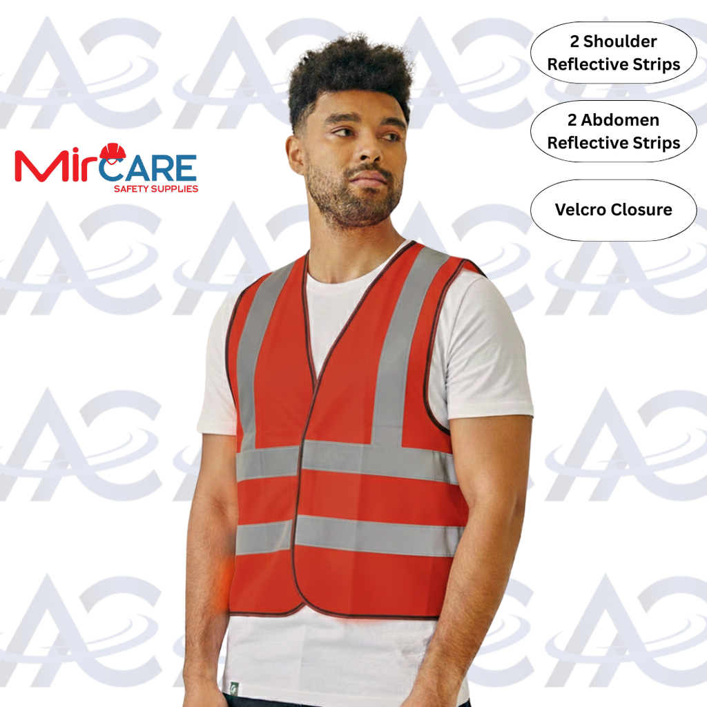 No Pocket VELCRO Safety Vest - Red