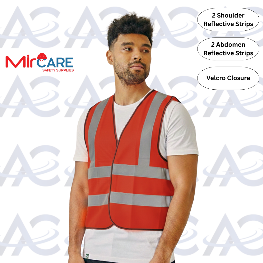 No Pocket VELCRO Safety Vest - Red