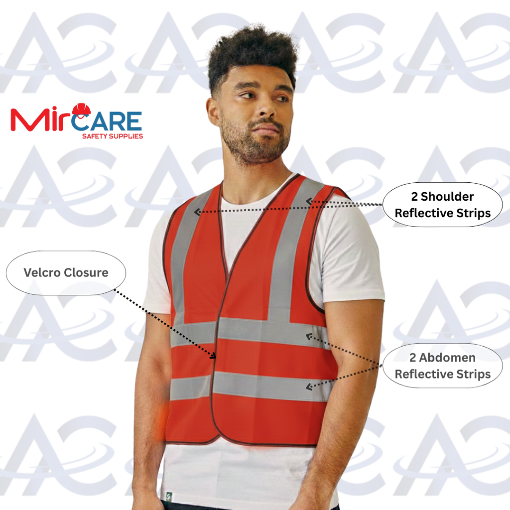 No Pocket VELCRO Safety Vest - Red