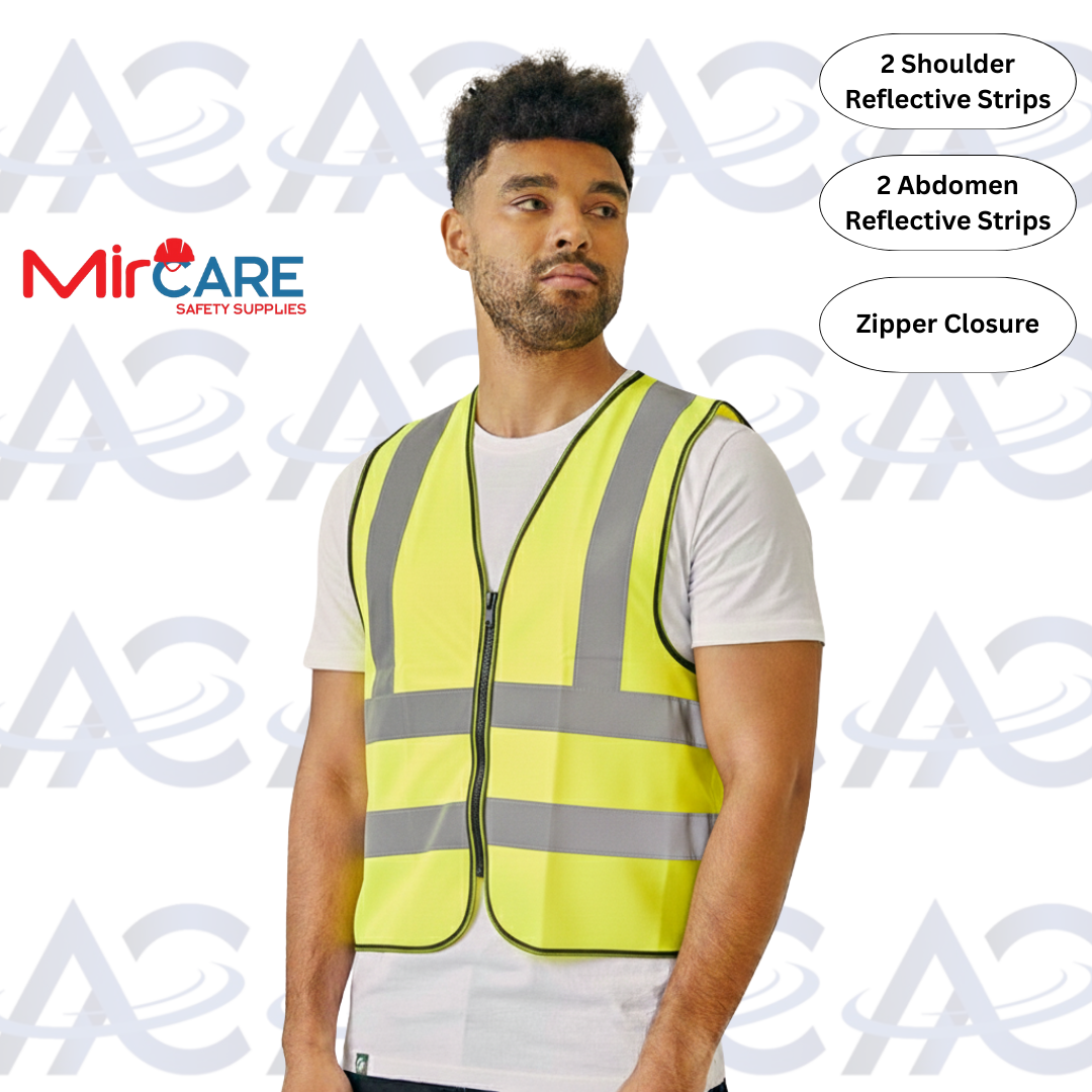 No Pocket ZIPPER Safety Vest - Yellow
