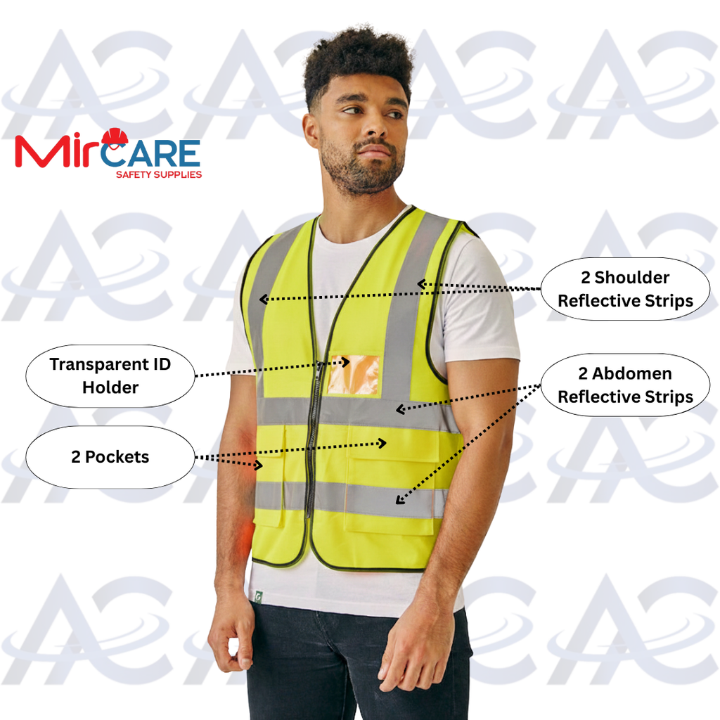 2 Pocket + ID Safety Vest - Yellow