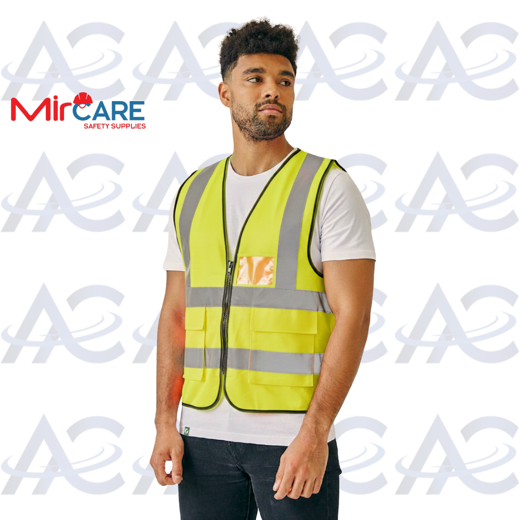2 Pocket + ID Safety Vest - Yellow