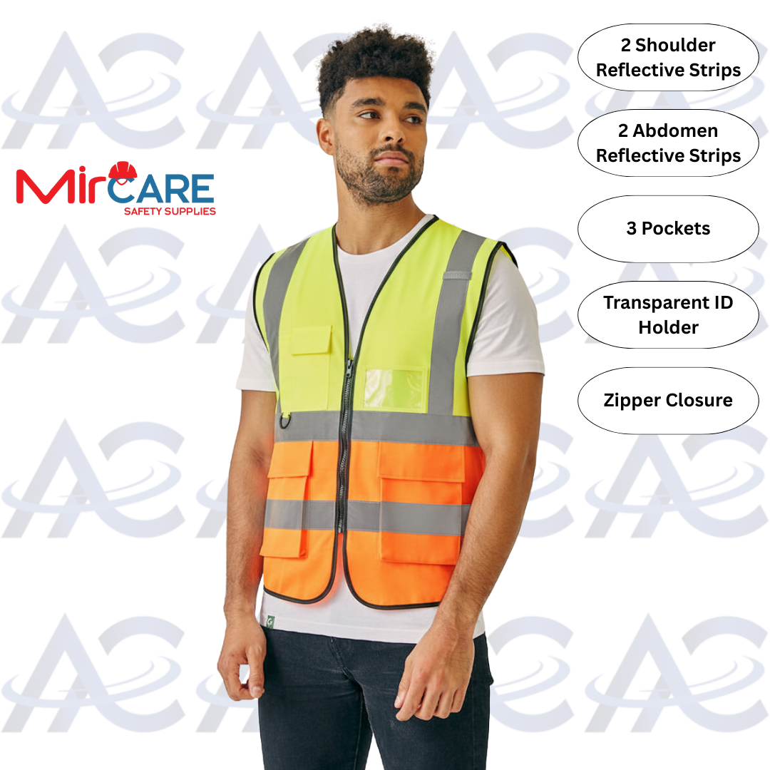 Two-Color Safety Vest - Yellow Orange
