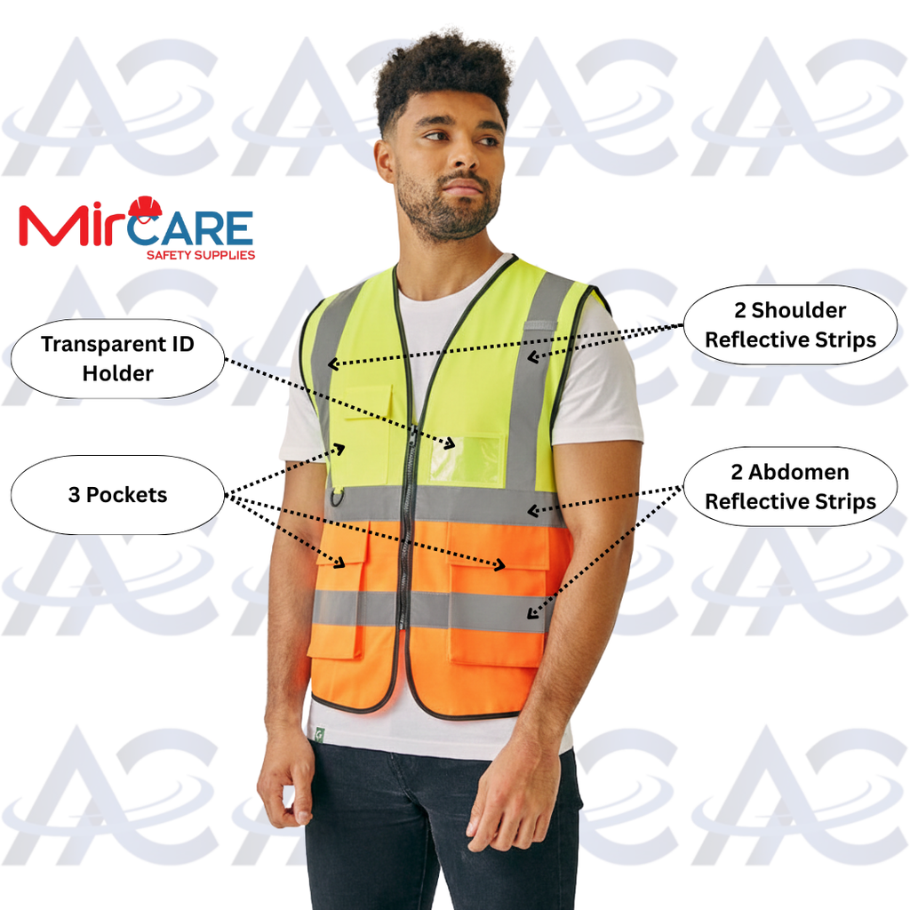 Two-Color Safety Vest - Yellow Orange