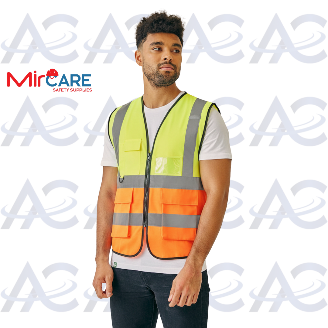 Two-Color Safety Vest - Yellow Orange